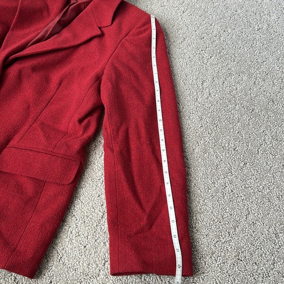 Pendleton Vintage Wool 2 Button Blazer Rich Red Business Jacket Holiday 16 USA - Picture 8 of 10